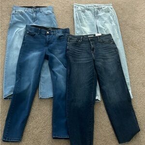 Lot 4 pairs of jeans size 12 Curve Appeal, Seven7, Sonoma Capri